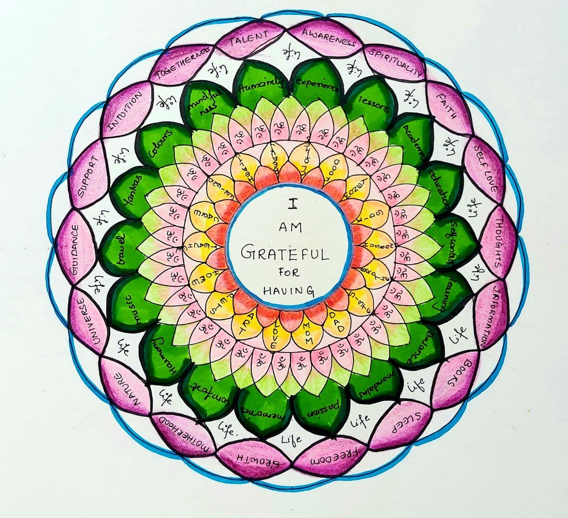 Gratitude Mandala and Color Mandala